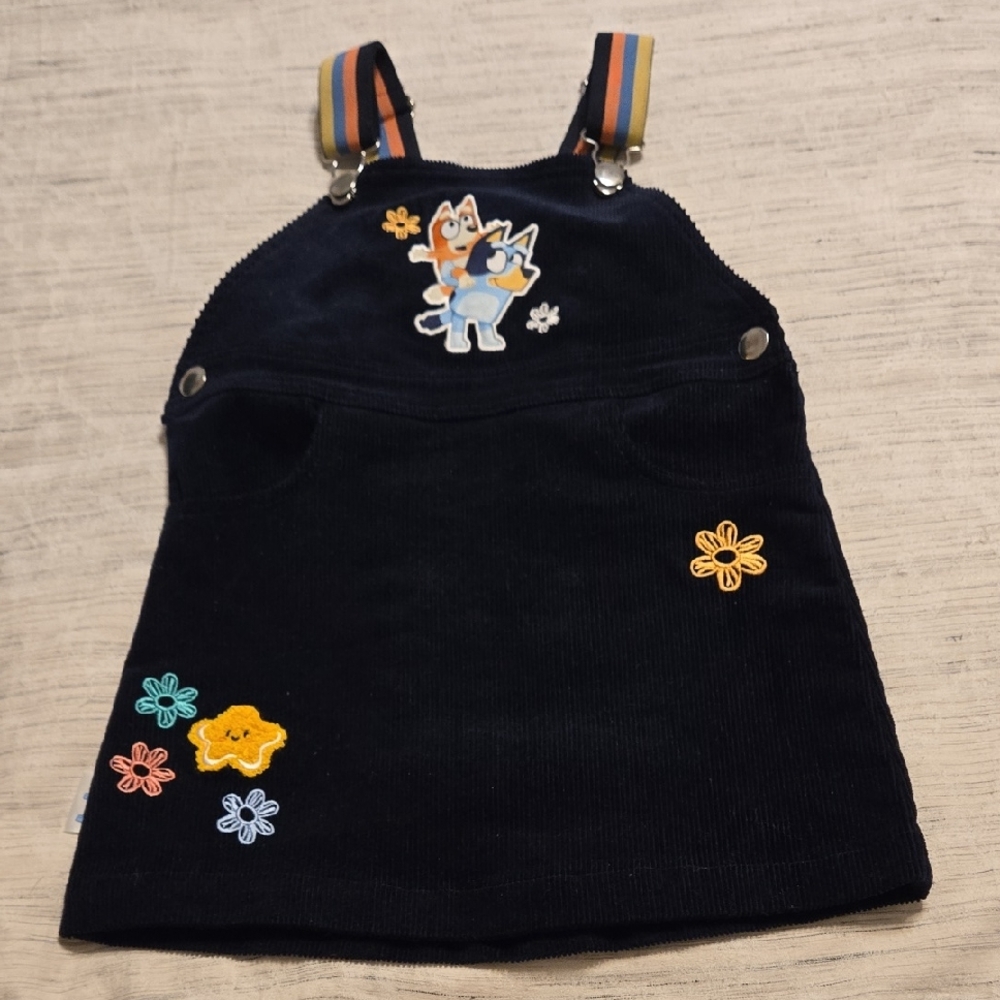 Toddler Girl Bluey Corduroy Overall Dress Size 4T